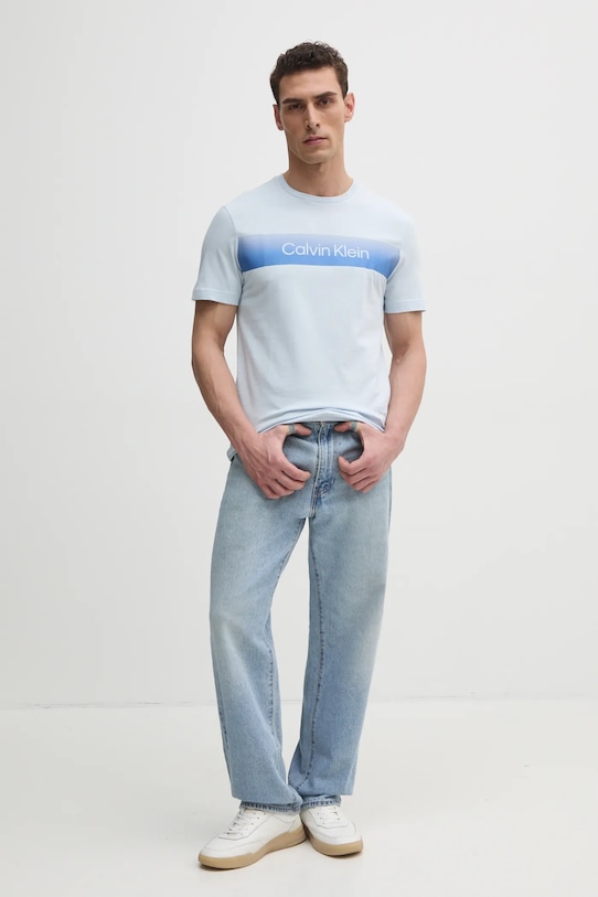 Calvin Klein t-shirt bawełniany K10K114163 niebieski SS25