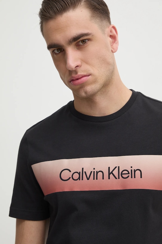 Хлопковая футболка Calvin Klein чёрный K10K114163
