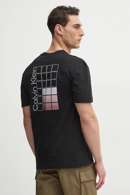 Calvin Klein t-shirt bawełniany nadruk czarny K10K114164