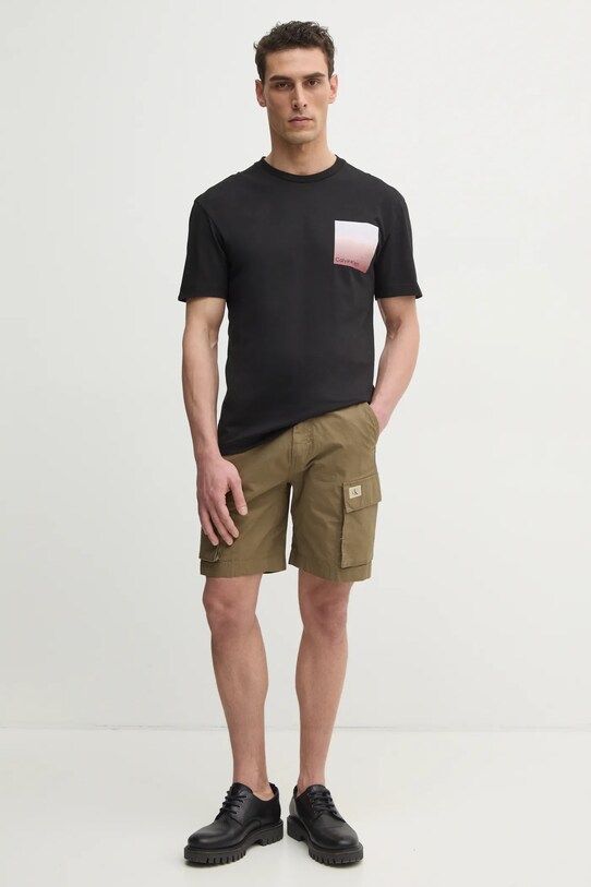 Хлопковая футболка Calvin Klein K10K114164 чёрный SS25
