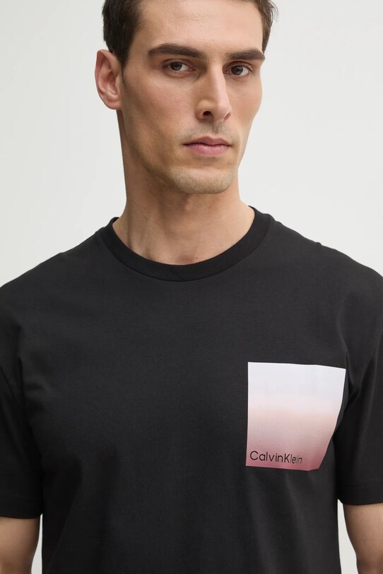 Хлопковая футболка Calvin Klein чёрный K10K114164