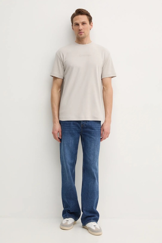 Бавовняна футболка Calvin Klein K10K114167 сірий SS25