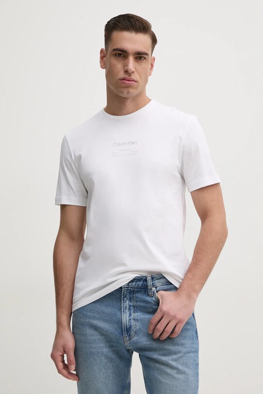 Bavlněné tričko Calvin Klein bílá K10K114172