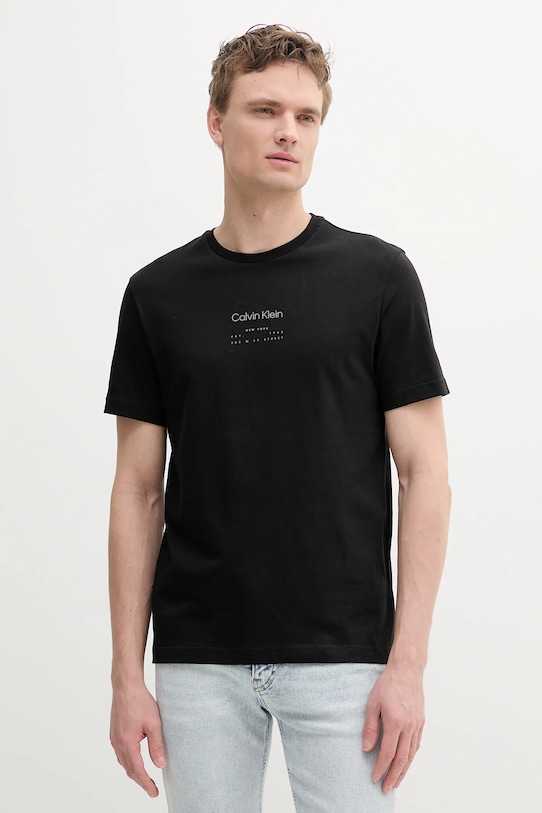 Хлопковая футболка Calvin Klein хлопок чёрный K10K114172