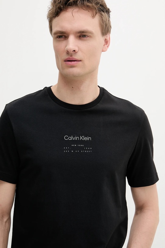 Хлопковая футболка Calvin Klein чёрный K10K114172