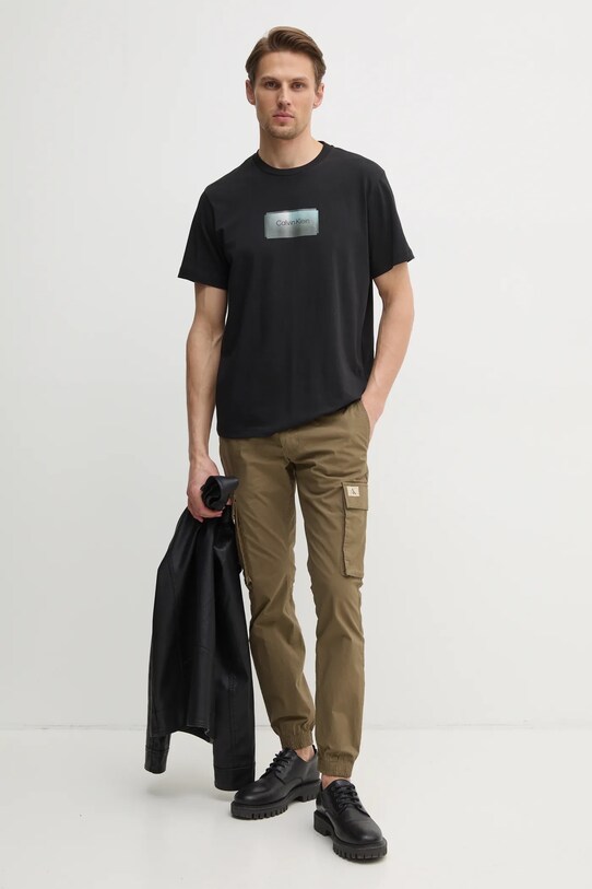 Хлопковая футболка Calvin Klein K10K114174 чёрный SS25