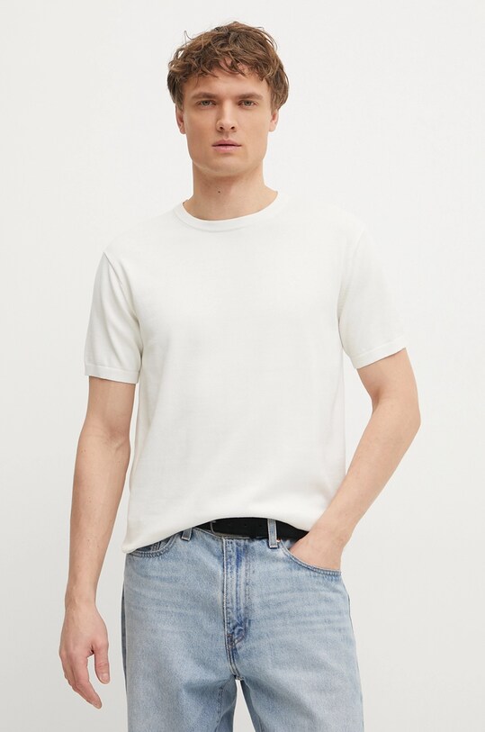 Памучен пуловер Calvin Klein памук бежов K10K114485