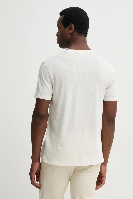 Odzież Tommy Hilfiger t-shirt z domieszką lnu UM0UM03527 beżowy