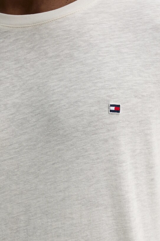 Футболка з домішкою льону Tommy Hilfiger UM0UM03527 бежевий