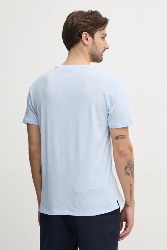 Oblečení Tričko s příměsí lnu Tommy Hilfiger UM0UM03527 modrá