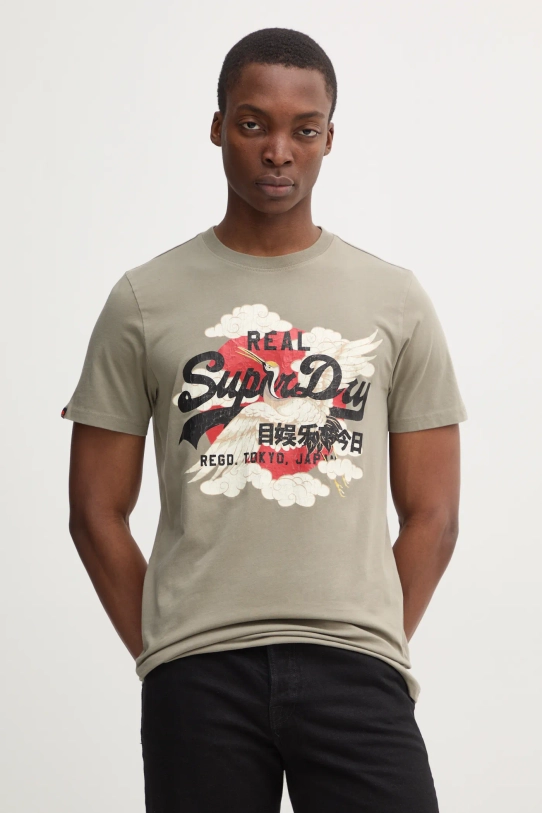 Superdry t-shirt nadruk zielony M1012111A.1KH