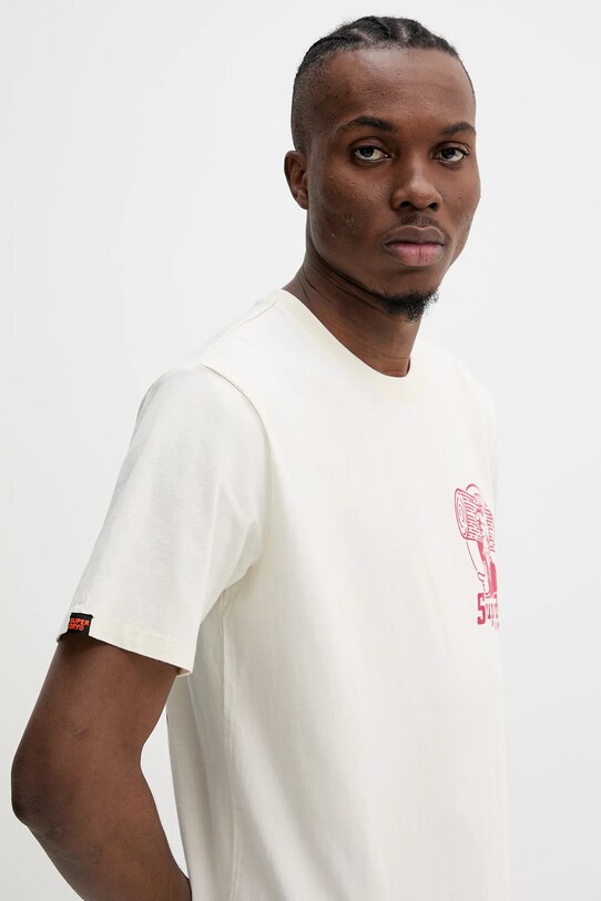 Superdry tricou din bumbac bej M1012113A.OO3