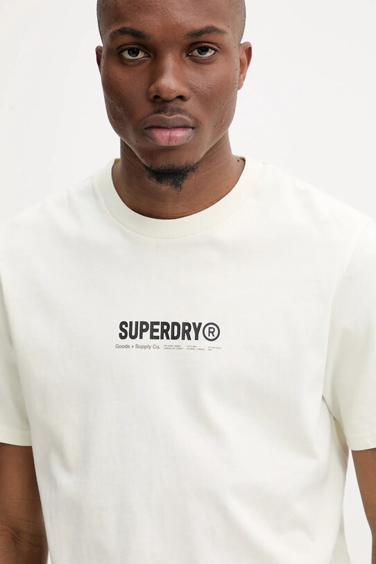 Superdry tricou din bumbac bej M1012116A.1KZ