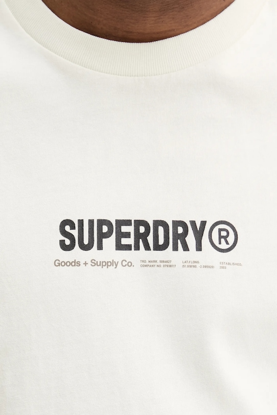 Bavlnené tričko Superdry M1012116A.1KZ béžová