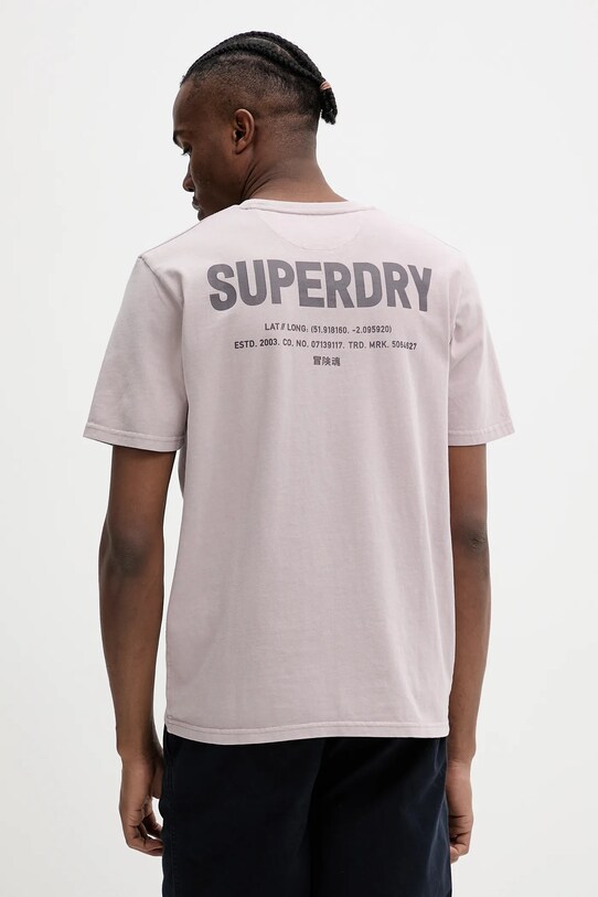 Одежда Хлопковая футболка Superdry M1012116A.HJH серый