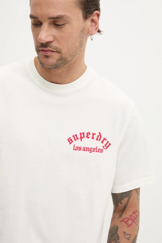 Superdry tricou din bumbac alb M1012130A.U4Y