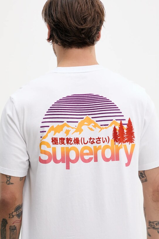 Bavlněné tričko Superdry M1012175A.01C bílá