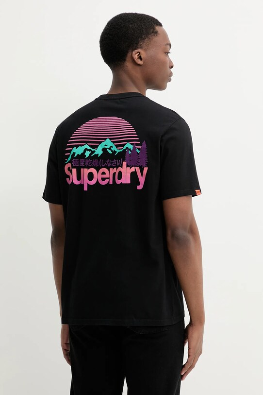 Oblečení Bavlněné tričko Superdry M1012175A.02A černá