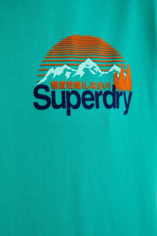 Bombažna kratka majica Superdry turkizna M1012175A.8JY