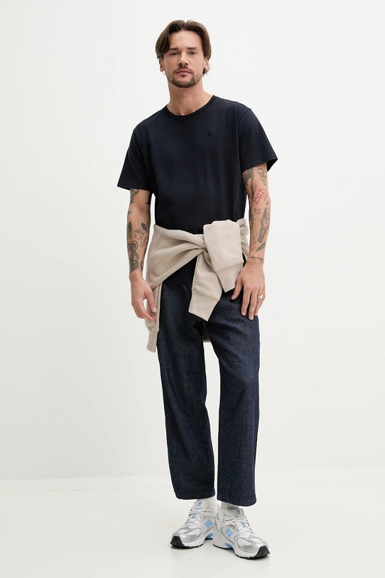 Pamučna majica Superdry M1012208A.JVH mornarsko plava SS25