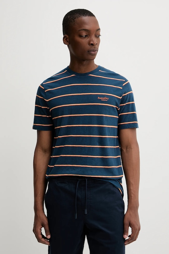 Superdry tricou din bumbac cu modele albastru M1012209A.F8Y