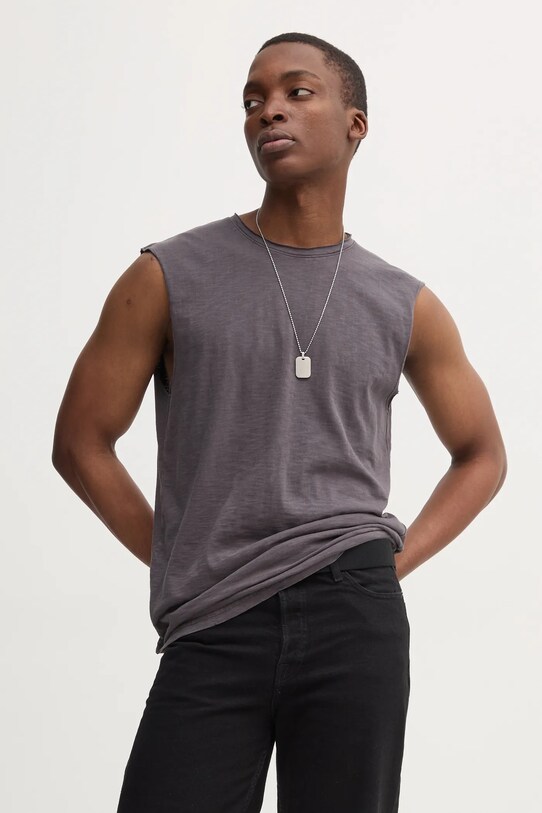 Bavlnené tričko Superdry jednofarebný sivá M6010897A.81Q