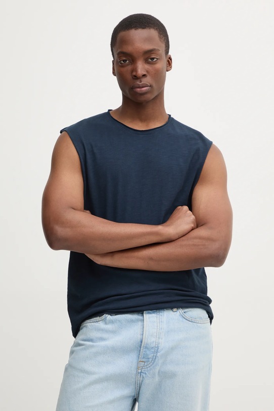 Superdry tricou din bumbac uni bleumarin M6010897A.98T