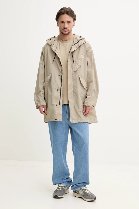 Хлопковая футболка Superdry M1012225A.2DN бежевый SS25