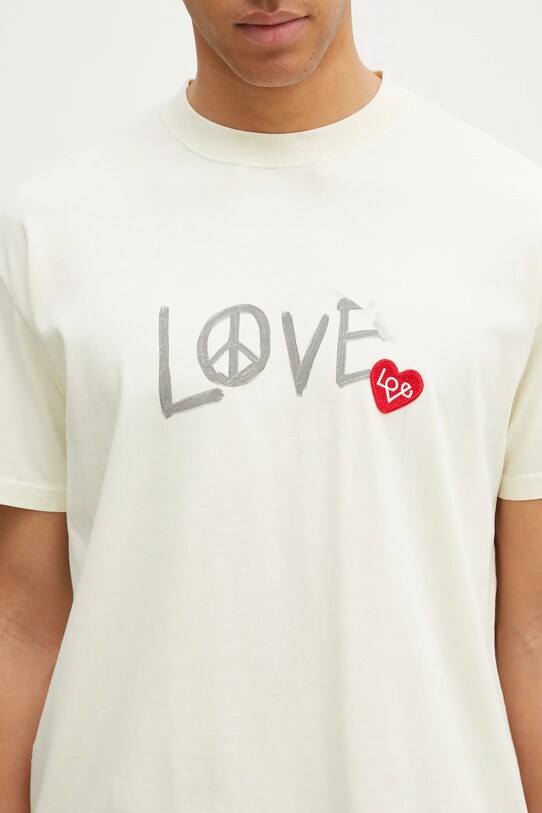 Andersson Bell t-shirt bawełniany Love beżowy atb1252u