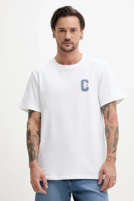 Converse t-shirt in cotone applique bianco 10027362.A02