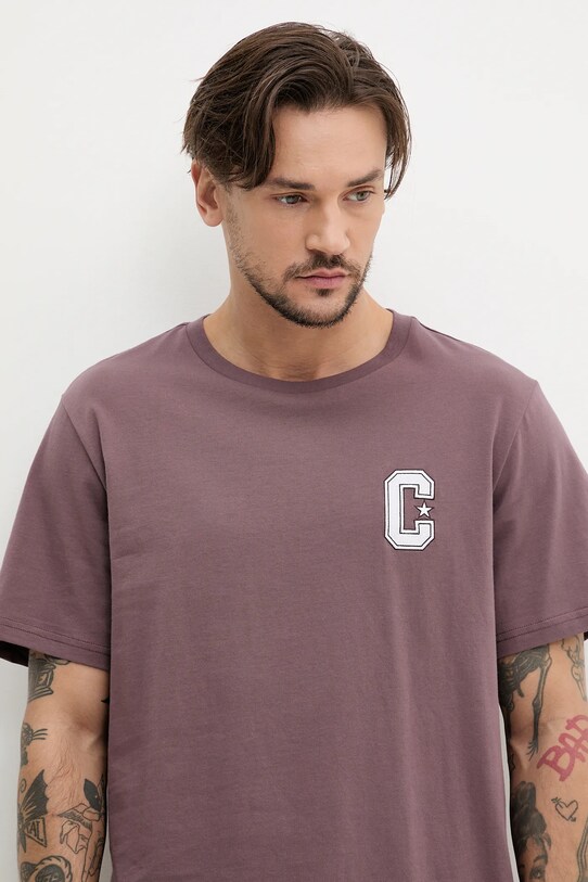 Converse t-shirt bawełniany brązowy 10027362.A03