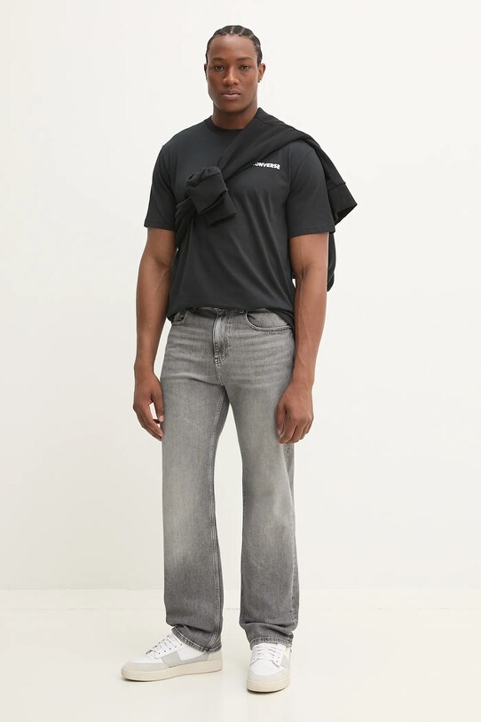 Converse t-shirt bawełniany 10027367.A01 czarny SS25