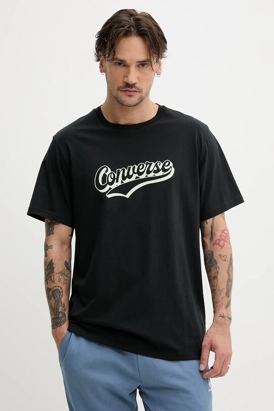 Converse t-shirt bawełniany nadruk czarny 10027994.A01