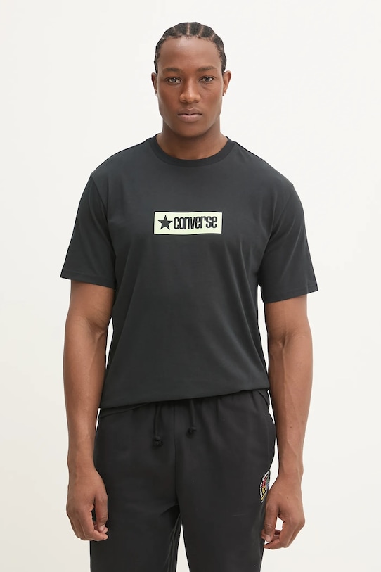 Converse tricou din bumbac print negru 10027995.A01