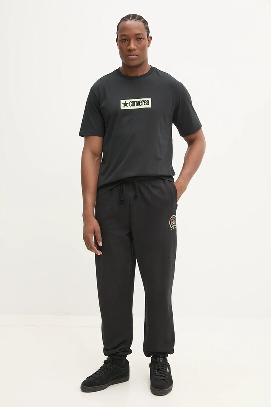 Converse tricou din bumbac 10027995.A01 negru SS25