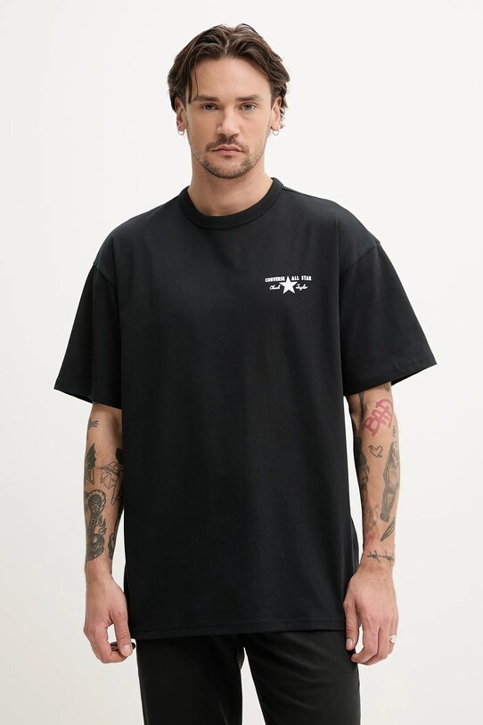 Converse tricou din bumbac print negru 10027997.A01