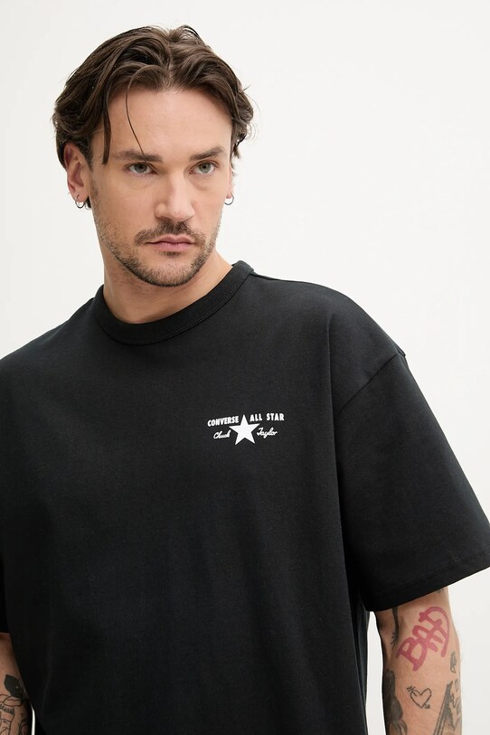 Converse tricou din bumbac negru 10027997.A01