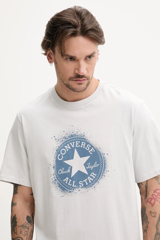 Îmbrăcăminte Converse tricou din bumbac 10027998.A01 gri