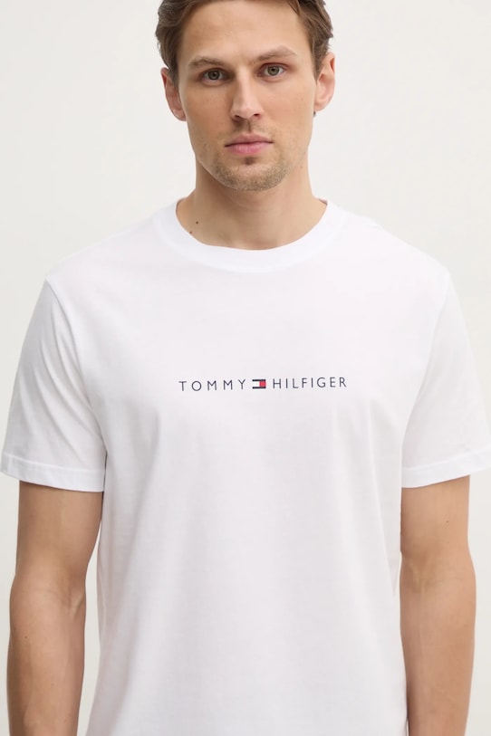 Bavlnené tričko Tommy Hilfiger relaxed biela UM0UM03525