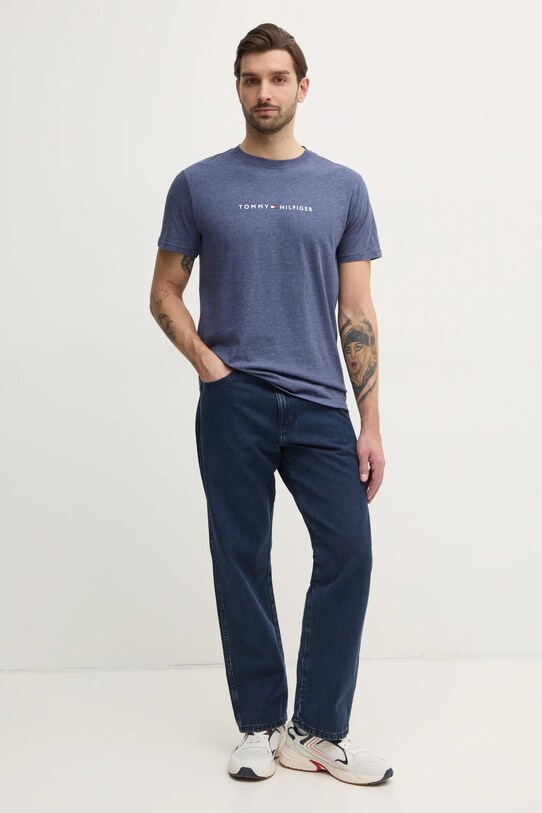 Tommy Hilfiger t-shirt bawełniany UM0UM03525 niebieski SS25