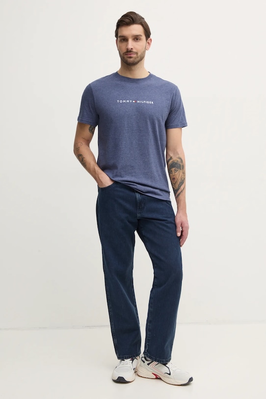Tommy Hilfiger tricou din bumbac UM0UM03525 albastru SS25