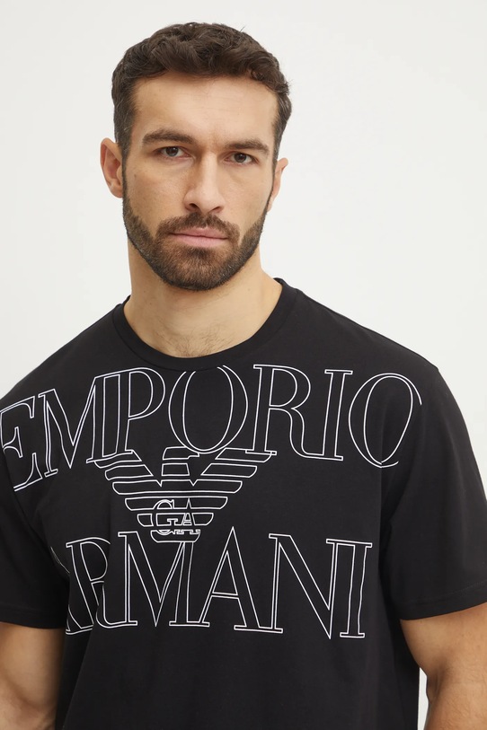Βαμβακερό t-shirt Emporio Armani Underwear μαύρο EM000574.AF12326