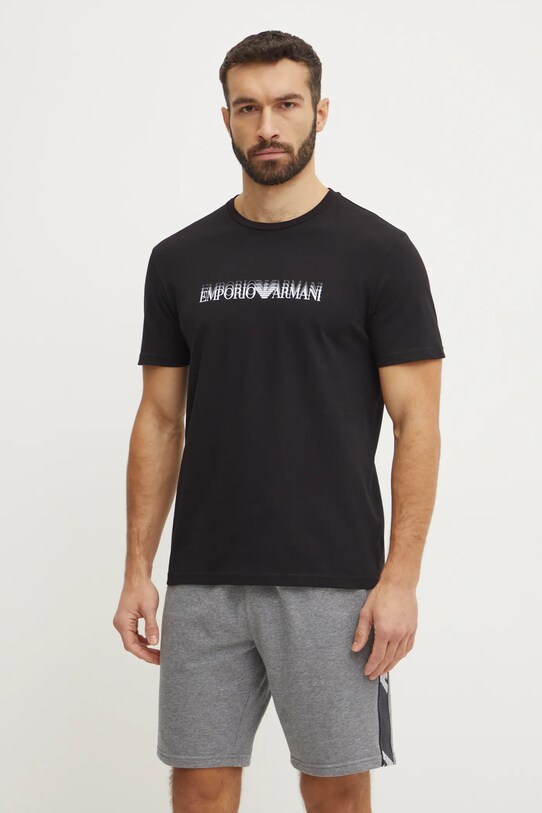 Хлопковая пляжная футболка Emporio Armani Underwear хлопок голубой EM000574.AF12349