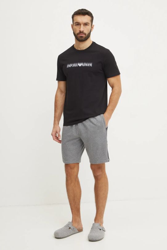 Хлопковая пляжная футболка Emporio Armani Underwear EM000574.AF12349 голубой SS25