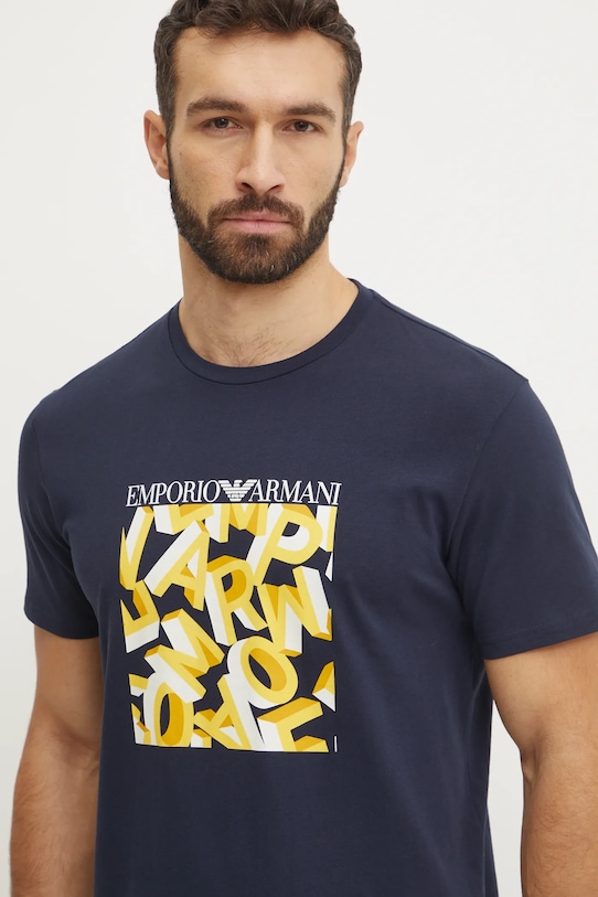 Хлопковая пляжная футболка Emporio Armani Underwear тёмно-синий EM000574.AF12349