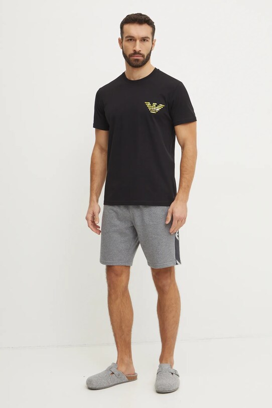 Emporio Armani Underwear tricou de plajă din bumbac EM000574.AF12349 negru SS25