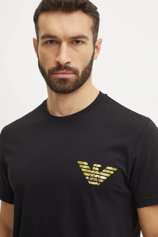 Emporio Armani Underwear tricou de plajă din bumbac negru EM000574.AF12349