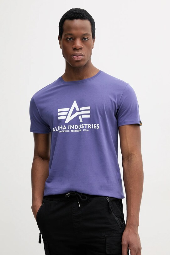 Alpha Industries pamut póló Basic T-Shirt pamut lila 100501