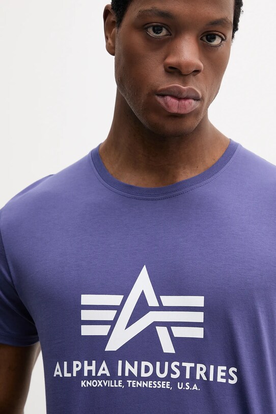 Alpha Industries pamut póló Basic T-Shirt lila 100501
