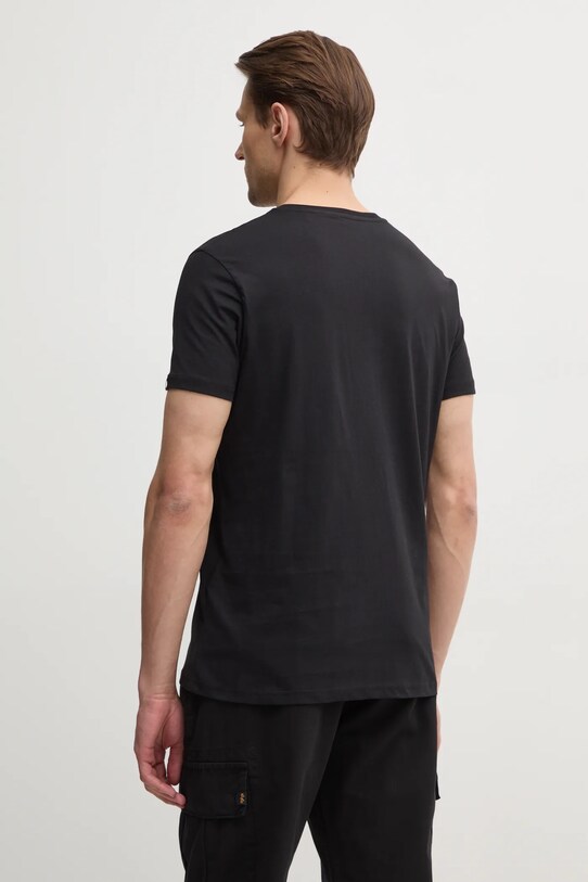 Odzież Alpha Industries t-shirt bawełniany R Print T 136509 czarny